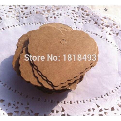 Free shipping 300 pcs a lot 6.5x6cm DIY blank heart shape kraft paper tags/gift decorated card/baking price tags/clothing tags
