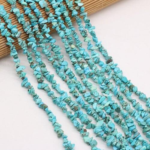 40CM Irregular Freeform Chip Gravel Beads Natural Blue Turquoises Beads For Jewelry Making DIY Necklace Bracelet 3x5-4x6mm