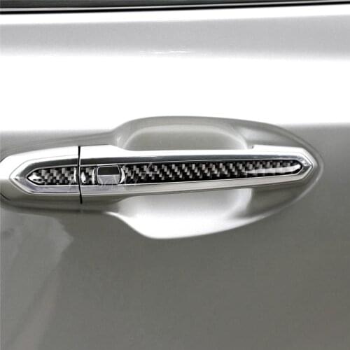 For Cadillac XT5 2016-2019 Car Door Handle Cover Carbon Fiber Decorative sticker Quality Car styling accessories Car Sticker
