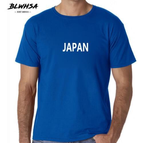 BLWHSA New JAPAN T Shirts Men Summer Fashion Short Sleeve 100% Cotton T-shirt Funny Japanese Cheer Tops Tees