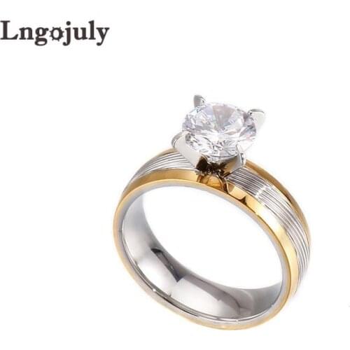 Hot Sale Titanium Steel Couple Ring Multiple Style Gold Plating Rings For Men/Women Engagement Wedding Ring Jewelry Accessoeries