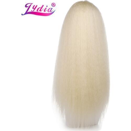Lydia Heat Resistant Synthetic 18"-24" Kinky Straight Hair With Two Plastic Combs Drawstring Ponytail Extensions Natural Blonde