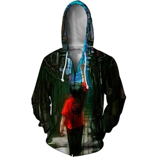 Funny Mens Zipper Hoodies 3D Regular Printed Zipper Hooded Men New Arrivals Long-sleeved Hooded Sweatshirt Spring Autumn