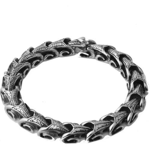 Mens Silver Color Bracelet Wrist Chunky Curb Chain Bracelets Pulseiras masculinas 316L Stainless Steel Jewelry Gift
