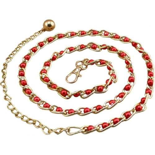 Waistband Collect Waist Casual Women Faux Pearls Waist Belt Chain for Travel
