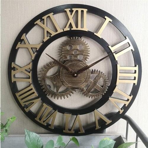 Industrial Gear Wall Clock Decorative Wall Clock Industrial Style Wall Clock Industrial Gear Clock (Without Battery)