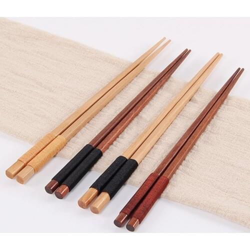 Handmade Japanese Natural Wooden Chopsticks Health Without Lacquer Wax Tableware Dinnerware Sushi Chinese Tie line Wedding Gifts