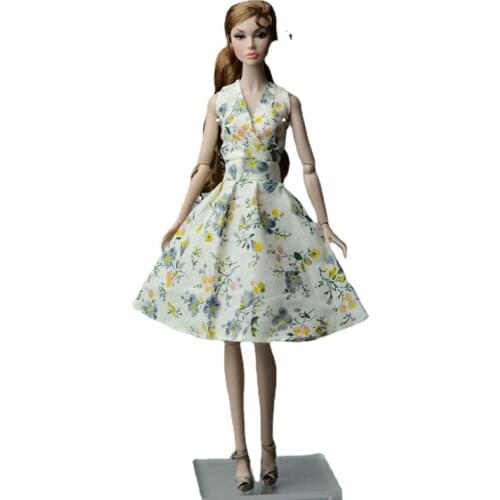 Countryside V Neck Floral Dresses 1/6 BJD Clothes For Barbie Doll Clothes Fashion Outfit 11.5" Dolls Accessories Kids Toys Gifts