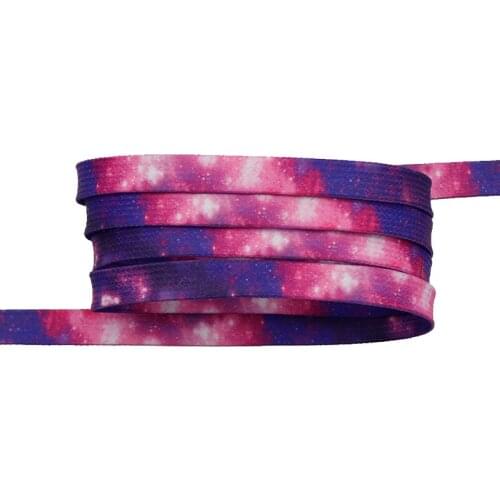 8MM Starry Purple Heat Transfer Printing Shoelace Hot Pressing Cotton Laces 2021 New Arrival For Drop-Shipping Custom