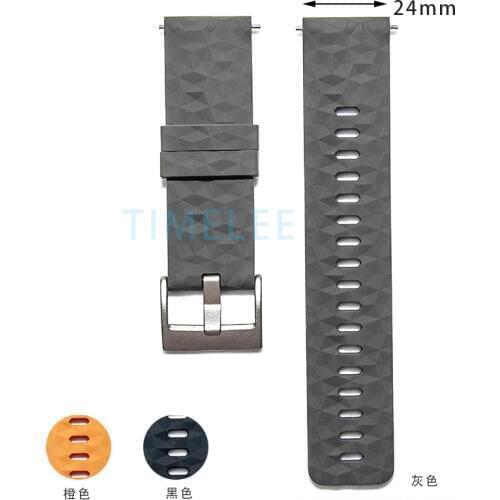 24MM Silicone Watch Strap For Suunto9 Spartan Sport HR Watch Band Suunto 9 Baro Quick Release Strap Traverse Rubber Watchband