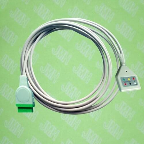 Compatible with 11pin GE-Marquette ECG Machine the 3 lead cable,DIN ECG trunk cable,AHA and IEC label included