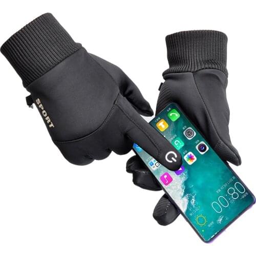 Knitted Cuff Gloves Winter Gloves Mittens Cashmere Running Outdoor Cycling Sports Touch Screen Windproof Driving Bicycle Gloves