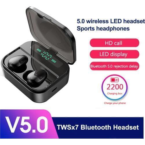 TWS Wireless Bluetooth 5.0 Earphones Fingerprint Touch Control HIFI Stereo Sport Earbuds Waterproof Auto Pairing Headset