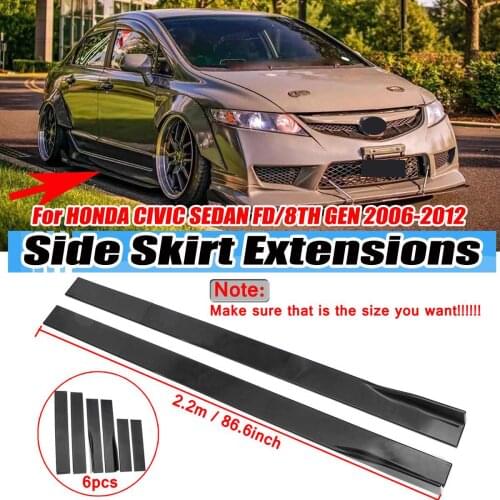 86.6'' 2.2m Black/Carbon Car Side Skirt Extension Lip Splitter Lip For HONDA For Civic For ACCORD 9TH 10TH EK EG S2000 All Model