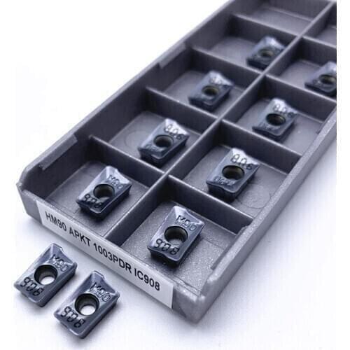 High Quality Carbide Inserts APKT1003PDR IC908 High Precision Metal Turning Lathe Tool APKT1003 CNC Parts Milling Cutter