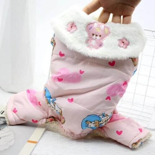 Winter Cat Jumpsuit Overalls Warm Dog Clothes For Small Dog Windproof Pets Outfit Pomeranian Garment Puppy Coat Yorkshire Jacket