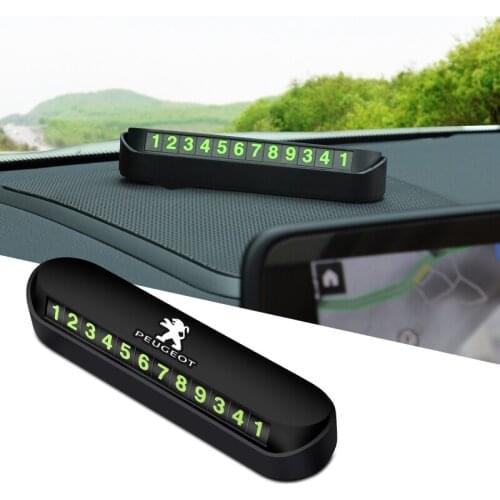 1Pcs ABS Car Luminous Hidden Car Temporary Parking Card For Peugeot 206 307 308 207 3008 208 407 508 2008 5008 301 406 408 607