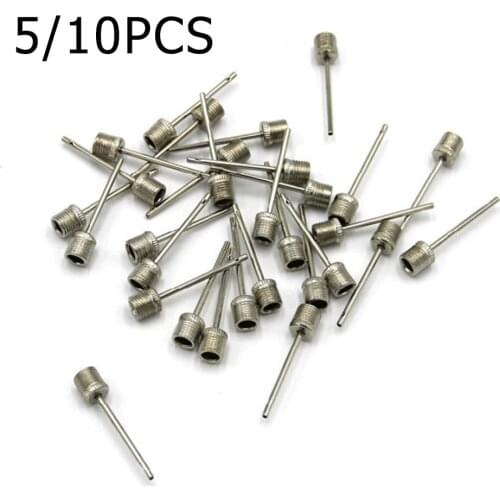 10pcs Football Inflator Needle Pump Rugby Ball Basketball Valve Adaptors Air Pin For Screw-in Clamp-on Nozzles Gas Needle