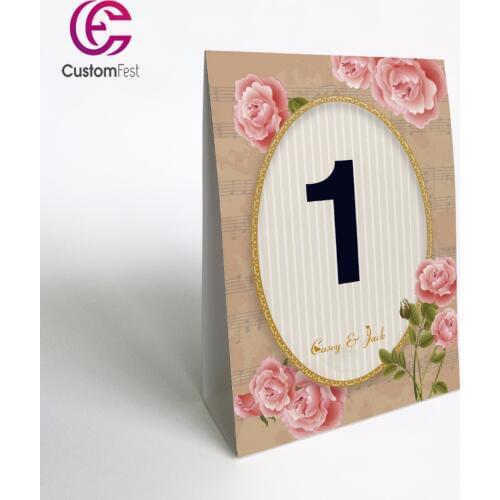 10pcs/lot Personalized floral theme stand free table number TN021