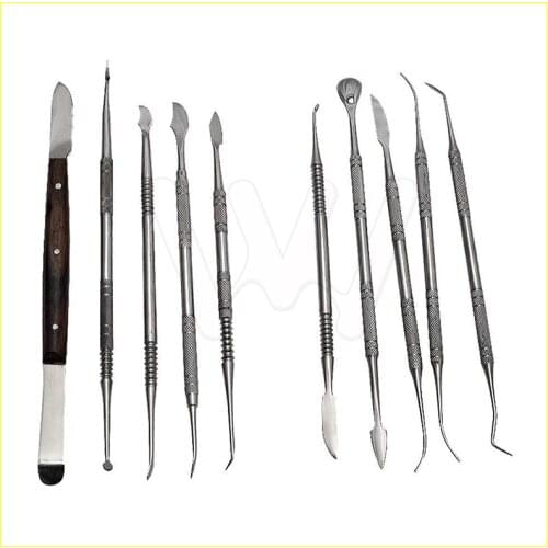 10 PCS Dental Lab Equipment Wax Carving Tool Set Surgical Dentist Knife Tool Kit