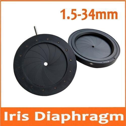100pcs 1.5-34MM Zoom Adjustable Iris Aperture Diaphragm Light Regulator for Microscope Digital Camera Telescope with 14 Blades