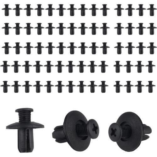 100 pcs/lot 8mm hole Black Door Rivet Push Clip Cars Lined Cover Barbs Christmas Tree Rivet Fasteners Auto Bumper Fasteners Clip