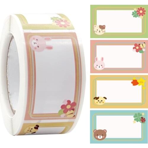 250 pcs/roll cute cartoon name stickers 2.5*4.5cm hand account self-adhesive waterproof label sticker for School office supplies