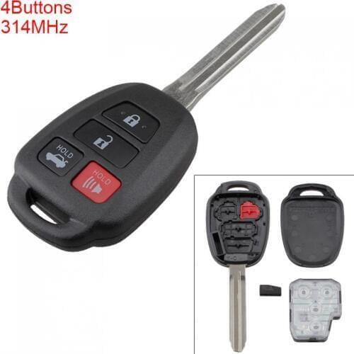314MHz 4 Buttons Keyless Uncut Flip Remote Key Fob HYQ12BEL with H Chip Fit for Toyota Camry Corolla 2014-2017