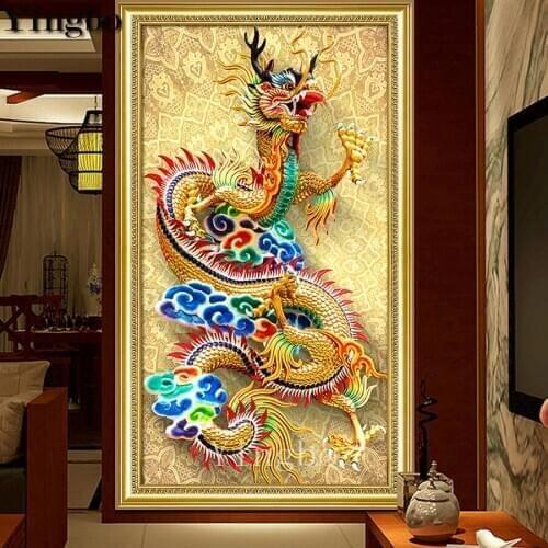 5d diamond painting chinese dragon large size painting Diy diamond mosaic square full drill diamond embroidery round rhinestones