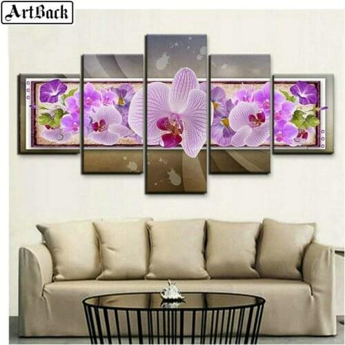 5 spelled diamond painting flowers full square drill resin mosaic diamond embroidery home decoration painting