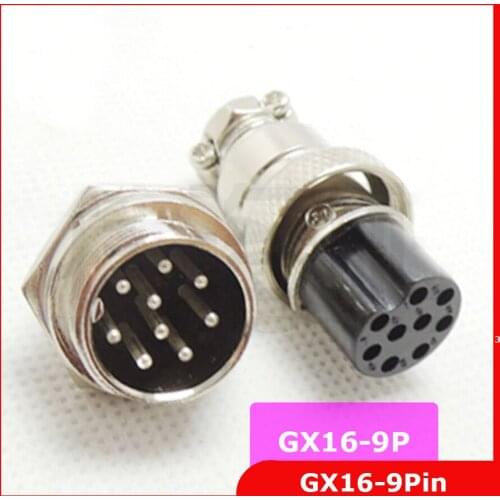 Free shipping 2Pair=4Pcs GX16 GX16-9 9P 9Pin 16mm Male&Female Wire Panel Connector plug Circular Aviation Connector Socket Plug