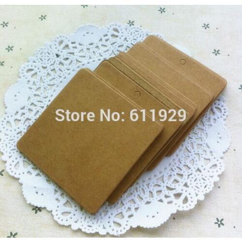 Free shipping 300 pcs a lot wholesales blank square kraft paper tag 6x6cm/clothing hang tag/gift packing tag/garment price tags