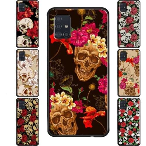 Skull With Roses Case For Samsung Galaxy S21 Ultra Note 20 S8 S9 S10 Plus S20 FE S10e Note 9 Note 10 Plus