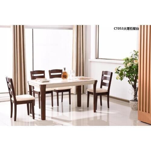 CT053 Marble surface solid wood frame dining room furniture 1400x800x750mm dining table