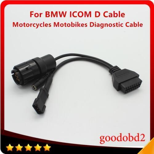 For BMW ICOM D Cable ICOM-D Motorcycles Motobikes Diagnostic Cable for BMW 10 Pin Adaptor to OBD2 16pin Connect Cable