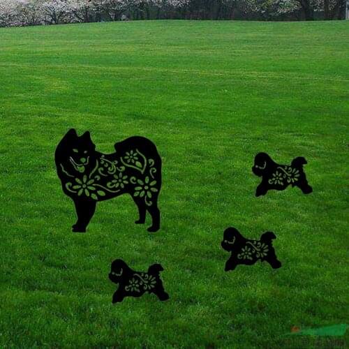 Garden Dog Art Gardening Decoration Exquisite Acrylic Animal Ornament Hollow Garden Decoration Outdoor Backyard Ornaments