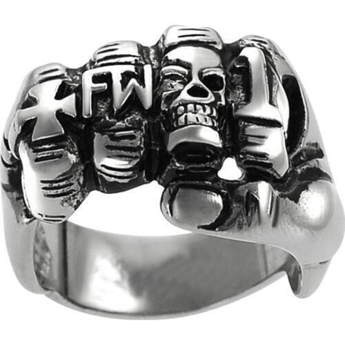 Mens Fashion Ring Punk Rock Stainless Steel Fist Ring For Men Accessories Jewelry Party Gift