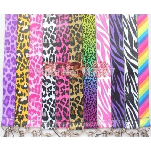 Small wholesale New 10pcs Leopard mobile Phone card lanyard neck straps Gifts free shipping