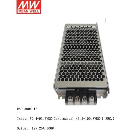 MEAN WELL RSD-300F-12 50.4~93.6V DC to 12V DC 300W Railway DC-DC Converter Switching Power Supply 12V 25A Converter Transformer