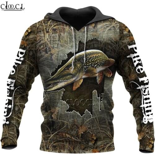 CLOOCL Cool Pike Fishing 3D Printed Men Hoodie Harajuku Pullover Autumn Sweatshirt Unisex Casual Jacket Tracksuits Drop Shipping
