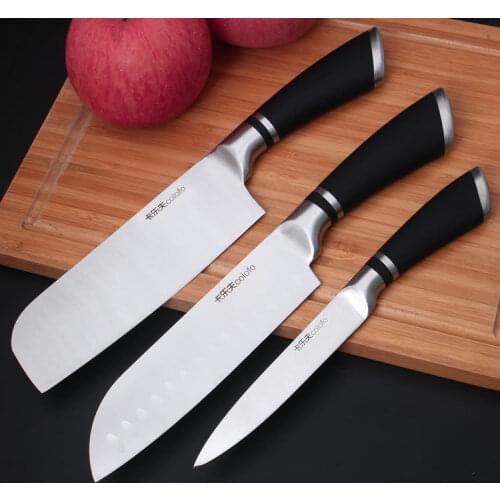 3 PCS Popular Stainless Steel Kitchen Knife Set Chopping Santoku Utility Knife 3Cr14mov Chef Knives Set Super Sharp Cooking Tool