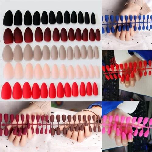 50% Hot Sale 15 Colors 24Pcs Matte Tip Fake Art Nails Full Cover Grinding Faux Fingernails