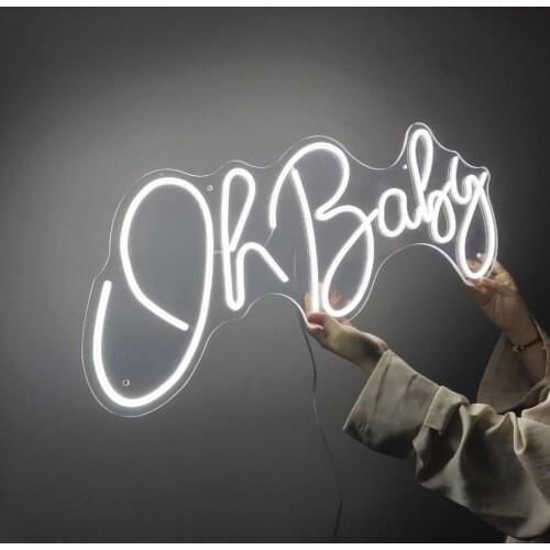 Custom Oh Baby letters Waterproof Flex Wedding Neon Sign Handcrafted Love Neon For Shop Logo Club Nightclub Game Room Wall Decor
