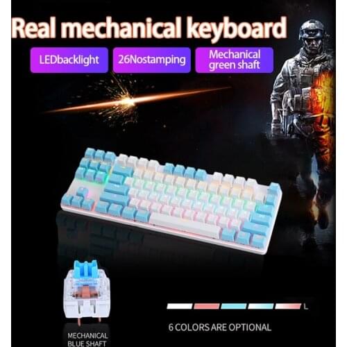 New K100 87 Green Axis Keyboard Bluetooth-compatible Wired/Wireless Mechanical Keyboard with RGB Backlit for Gamer