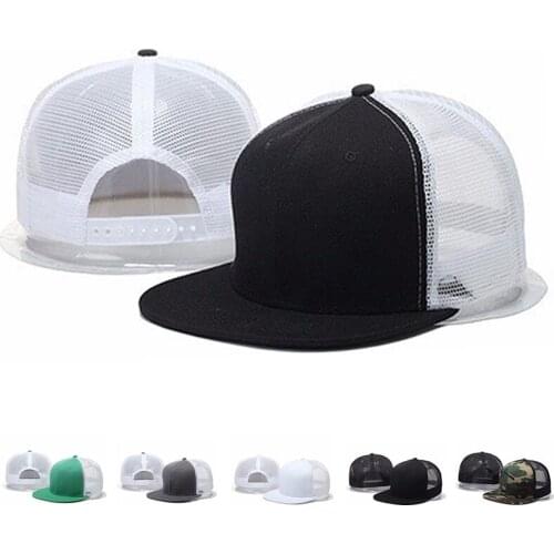 2021 New fashion unisex light plate mesh flat cap women outdoor sun cap adjustable hat men adjustable snapback cap trucker cap