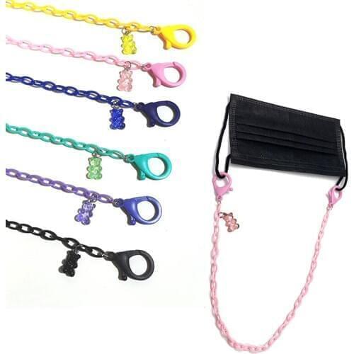 New Candy Color Mask Lanyard Pure Chain Halter Glasses Chain Mask Hanging Chain 58cm Anti-Loss Anti-Slip Hanging Neck Rop