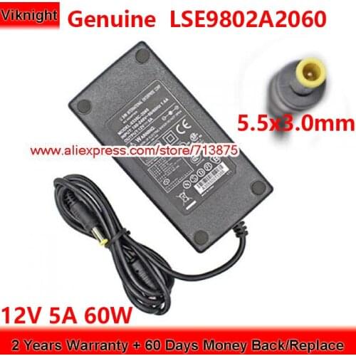 Genuine 0218B1260 60W Charger 12V 5A AC Adapter for Multeck TAC20P CAMERA L55110 with Plug Size 5.5x3.0mm