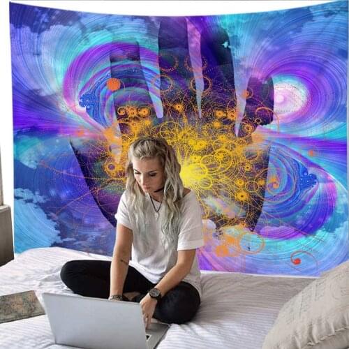 Boho Hamsa Hands Hanging Tapestry Decor Dorm Background Wall Manala Moon Buddha Printed Tapestry Decorative Balcony Table Cloth