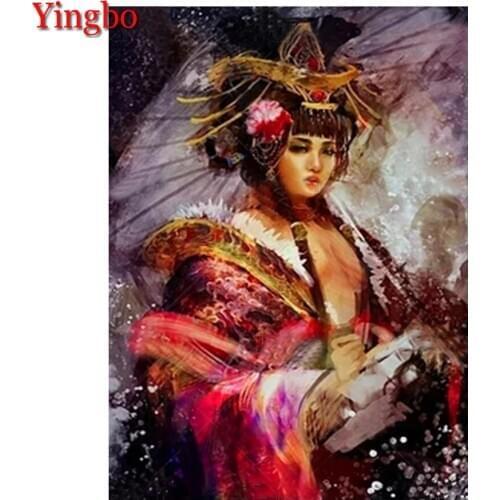 Full Round Diamond Embroidery Abstract Art Sexy Japanese Woman 5D DIY Diamond Painting Cross Stitch Full Square Diamond Mosaic