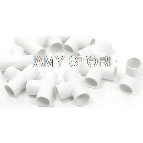 White PVC Water Pipe Tee Adapter Connectors Fittings 16mm Dia